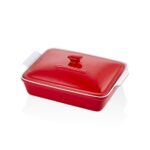 1fk-4575sre Rossallını Lıfe Dikdörtgen Kapaklı Fırın Kabı 33x23x7cm Kırmızı – KIRMIZI