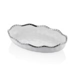 1yw-e10s Wave Buyuk Oval Kayık 41x27x8,5cm Beyaz Sılver – STANDART