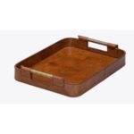 1dr-t1437s Tan Color Küçük Deri Servis Tepsisi 42x32x6cm – STANDART