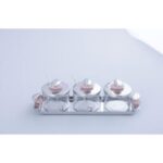 1stw-124459ps Pebble Stack 3 Jars And Tepsi 31x8x8cm – STANDART