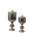 1xp-223528bc Black Chrome Küçük Ayaklı Kavanoz 16x34,5cm – STANDART