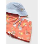 Mayoral 1646 Erkek Bebek Deniz Şortu Ve Şapka Takımı – TURUNCU - Görsel 3