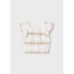 Mayoral 3183 Kız Çocuk Ekoseli Keten Bluz – BEJ