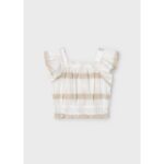 Mayoral 3183 Kız Çocuk Ekoseli Keten Bluz – BEJ - Görsel 2