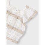 Mayoral 3183 Kız Çocuk Ekoseli Keten Bluz – BEJ - Görsel 3