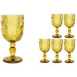 P352.380724 Kuş Dekorlu 6lı Kadeh 8x17cm Amber – STANDART