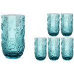 P352.380731 Kuş Dekorlu 6lı Meşrubat Bardağı 8x14cm Mavi – STANDART