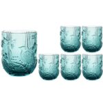 P352.380991 Kuş Dekorlu 6lı Su Bardağı 8x10cm Mavi – STANDART