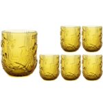 P352.381004 Kuş Dekorlu 6lı Su Bardağı 8x10cm Amber – STANDART