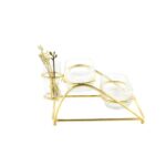 P350.824183 2 Katlı Metal Cam Servis 27x20x14cm Altın – STANDART - Görsel 2