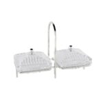 P350.824022 Standlı 2li Kapaklı Servis 28x12x19cm Gümüş – STANDART