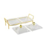 P350.824688 Standlı 2li Kapaklı Servis Takımı 22x10x9cm Altın – STANDART - Görsel 2