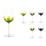 P342.101319 Yaprak Dekoratif 6lı Kırmızı Şarap Kadehi 572ml – STANDART