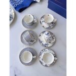 P380.104709 Fili E Fiori Mavi Beyaz 6lı Kahve Fincanı 90cc – STANDART - Görsel 3