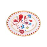Bacı Mılano Mamma Mia Yaprak Desenli Oval Servis Tabağı 34 Cm X 25 Cm – STANDART - Görsel 2