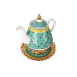 Lyhd 584 Eliana Bone Porselen Karışık Desenli Tek Kişilik Demlik&fincan Seti – STANDART - Görsel 4