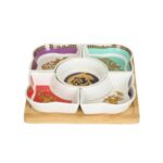 Lygk 011 Valencıa Bone 5 Bölmeli Bambu Tepsili Sunumluk Takımı – STANDART