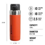 Stanley 10-09150-086 Stanley The Quick Flip Paslanmaz Çelik Termos 1.06lt Turuncu – TURUNCU - Görsel 4
