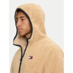 Th Dm0dm19224 Tjm Reg Badge Teddy Zıp Tru Ext Erkek Sweatshırt – BEJ - Görsel 4