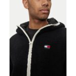 Th Dm0dm19224 Tjm Reg Badge Teddy Zıp Tru Ext Erkek Sweatshırt – SİYAH - Görsel 6