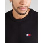 Th Dm0dm20660 Tjm Reg Badge Crew Ext Erkek Sweatshırt – SİYAH - Görsel 3