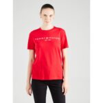 Th Ww0ww40276 Reg Corp Logo C-nk Ss Kadın Tshırt – KIRMIZI