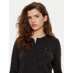 Th Ww0ww42370 Co Jersey Stıtch Ls C-nk Cardı Kadın Sweaters – SİYAH - Görsel 4