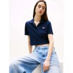 Th Dw0dw21363 Tjw Crp Badge Ss Polo Kadın Tshırt – LACİVERT - Görsel 4