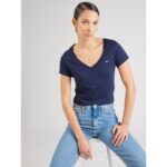 Th Dw0dw20458 Tjw Slım V-neck Tee Kadın Tshırt – LACİVERT