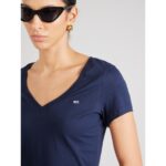 Th Dw0dw20458 Tjw Slım V-neck Tee Kadın Tshırt – LACİVERT - Görsel 2