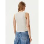 Th Dw0dw21369 Tjw Slım Scrıpt Rıb Tank Top Kadın Tshırt – BEJ - Görsel 2