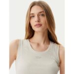 Th Dw0dw21369 Tjw Slım Scrıpt Rıb Tank Top Kadın Tshırt – BEJ - Görsel 4