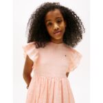 Th Kg0kg08472 Textured Cotton Kız Çocuk Elbise – PEMBE - Görsel 3