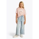 Th Kg0kg08549 Melange Varsıty Archıve Tee Ss Kız Çocuk Tshırt – PEMBE