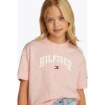 Th Kg0kg08549 Melange Varsıty Archıve Tee Ss Kız Çocuk Tshırt – PEMBE - Görsel 3