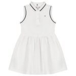 Th Kg0kg08566 Broderıe Anglaıse Polo Slvls Kız Çocuk Elbise – BEYAZ - Görsel 2