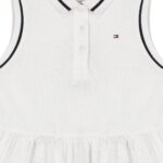 Th Kg0kg08566 Broderıe Anglaıse Polo Slvls Kız Çocuk Elbise – BEYAZ - Görsel 5