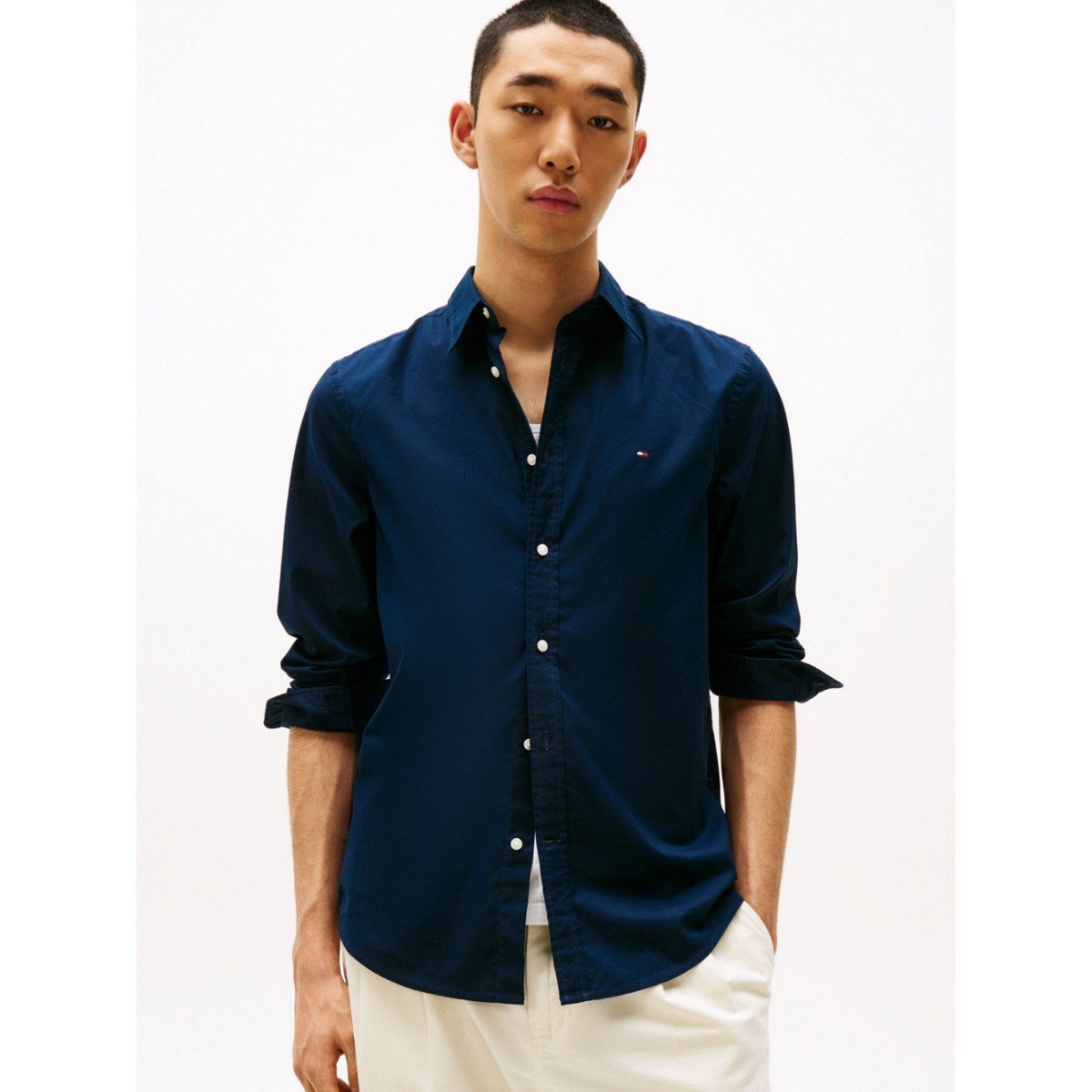 167973-0-th-mw0mw38137-flex-poplin-kent-collar-sf-erkek-gomlek-014715385c31 Th Mw0mw38137 Flex Poplın Kent Collar Sf Erkek Gömlek – LACİVERT - Görsel 1