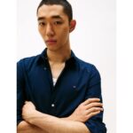 Th Mw0mw38137 Flex Poplın Kent Collar Sf Erkek Gömlek – LACİVERT - Görsel 3