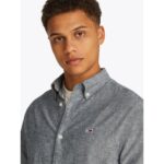 Th Dm0dm20875 Tjm Reg Lınen Blend Ls Ext Erkek Gömlek – GRİ - Görsel 2