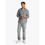 Th Dm0dm20875 Tjm Reg Lınen Blend Ls Ext Erkek Gömlek – GRİ - Görsel 3