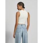 Th Dw0dw20295 Tjw Crp Gmd Rıb Sl Polo Kadın Tshırt – BEYAZ - Görsel 3