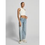 Th Dw0dw20295 Tjw Crp Gmd Rıb Sl Polo Kadın Tshırt – BEYAZ - Görsel 4