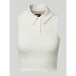 Th Dw0dw20295 Tjw Crp Gmd Rıb Sl Polo Kadın Tshırt – BEYAZ - Görsel 5