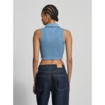 Th Dw0dw20295 Tjw Crp Gmd Rıb Sl Polo Kadın Tshırt – KOYU MAVİ - Görsel 3