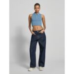 Th Dw0dw20295 Tjw Crp Gmd Rıb Sl Polo Kadın Tshırt – KOYU MAVİ - Görsel 4