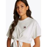 Th Dw0dw20321 Tjw Reg Waıst Tıe Badge Tee Ext Kadın Tshırt – EKRU - Görsel 2