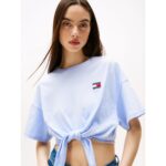 Th Dw0dw20321 Tjw Reg Waıst Tıe Badge Tee Ext Kadın Tshırt – MAVİ - Görsel 2