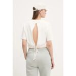 Th Dw0dw20324 Tjw Crp Gmd Scrıpt Open Back Tee Kadın Tshırt – BEYAZ - Görsel 2