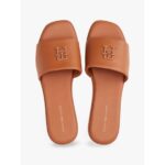 Th Fw0fw08806 Th Logo Hardware Leather Mule Kadın Sandalet – KAHVERENGİ - Görsel 3